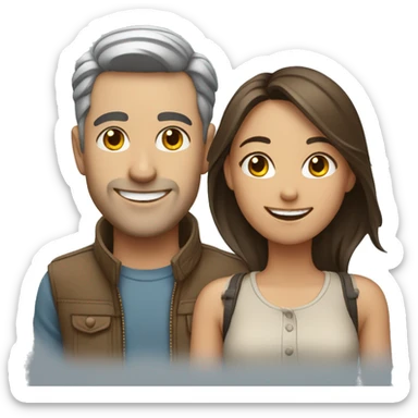 smiling couple in casual outfits sticker