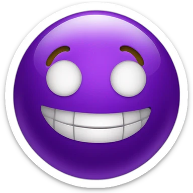 purple colored bowling ball smiling sticker