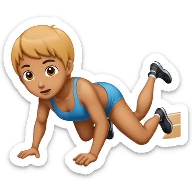 Crawling on the floor to finish line  sticker