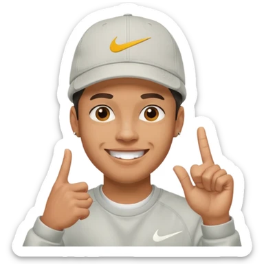 Ragazzo con cappello Nike mulatto che che manda a fanculo sticker