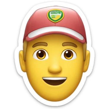 A white guy with a brésilien cap and he’s a driver sticker