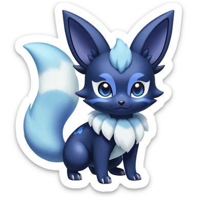 Shiny snowy pastel Nebulae Noibat-Meowstic-Umbreon-Fakémon-hybrid-creature (full body)  sticker