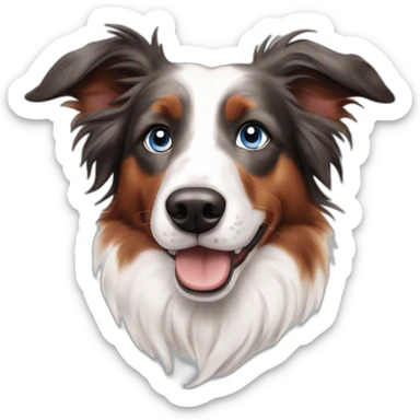 stained red merle blue eyed border collie sticker