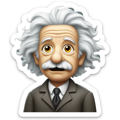 albert einstein with vawing hand sticker