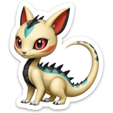 Meloetta-Salandit-Gatomon-Pteromon-hybrid sticker