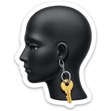 silhouette of a head with a hidden key inside sticker