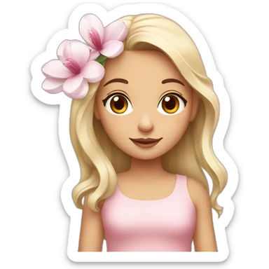 girl with magnolia sticker