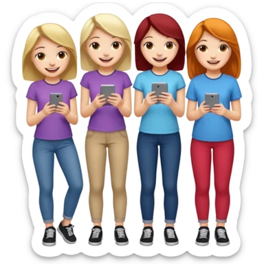group of cute teenage girls sticker