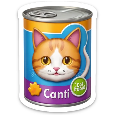create a can of catfood (make the cat cute) emoji sticker