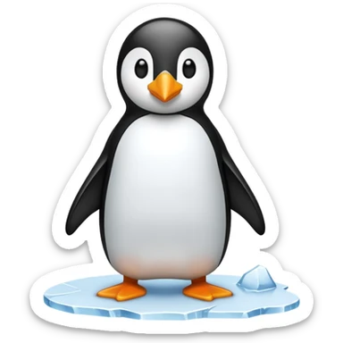 Un pingouin sur une banquise sticker