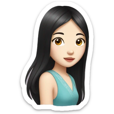 young china women with long black hair sticker