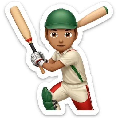A man hitting a cricket ball with bat sticker