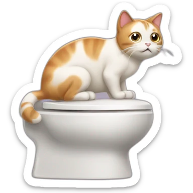 Cat pooping sticker