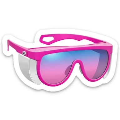 super thick pink visor sunglasses, dramatic chunky Y2K design, statement piece sticker