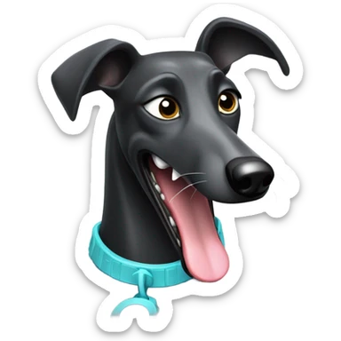 Black greyhound playing video games sticker