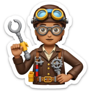 Steampunk Inventor lego sticker