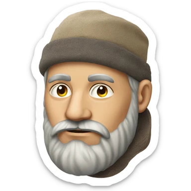 Russian peasant with a beard photorealistic serious sticker