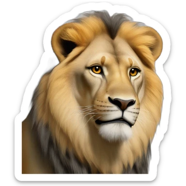 Un león rugiendo sticker