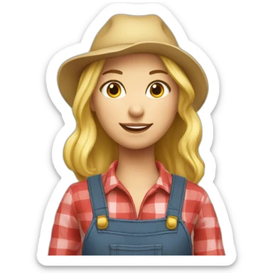 blonde farmer girl cutre sticker