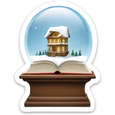 snowglobe with a book inside  sticker