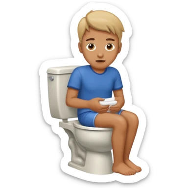 Pooping on a toilet sticker