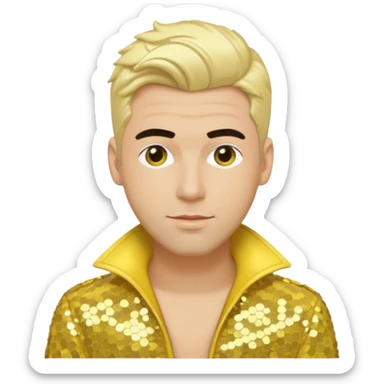 Bryan Abrams, R&B Singer (b. 1969) from Color Me Badd with blonde hair , yellow sequin outfit sticker