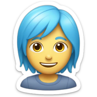 Emoji de un círculo de color celeste con una marca de corerto verificación color celeste sticker