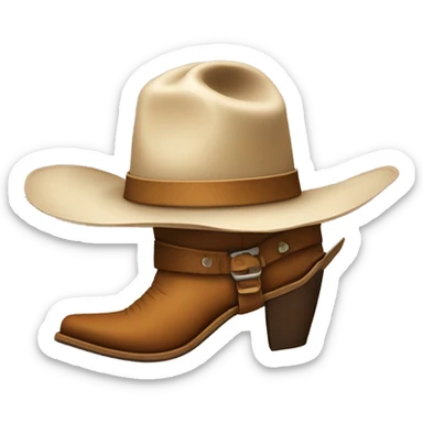 a cowboy hat and boots sticker