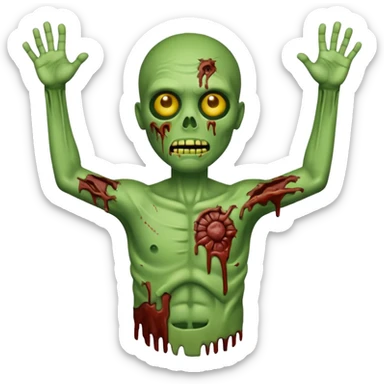 zombie emoji, classic green skin, arms outstretched sticker