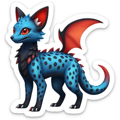  Celestial white pastels  magma-gradients-colored Salandit-Umbreon-Genet-Noivern-Noibat-Serval-Hybrid (Full body) sticker