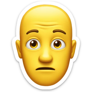 yellow face emoji looking suspicious  sticker