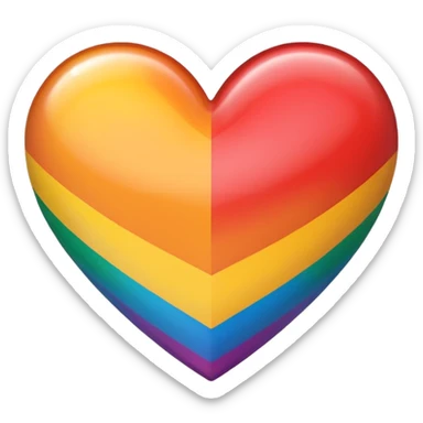 lesbian pride flag, heart shape, vibrant colors, no text sticker