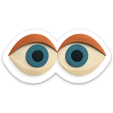 anatomically correct human eyes touching each other in paper craft style sticker