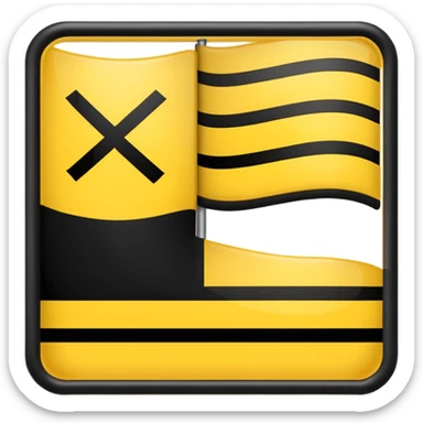 Create 2 yellow lined and 1 black lined flag emoji and put black line between yellow lines sticker