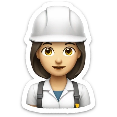 ingeniera mujer con casco blanco  sticker