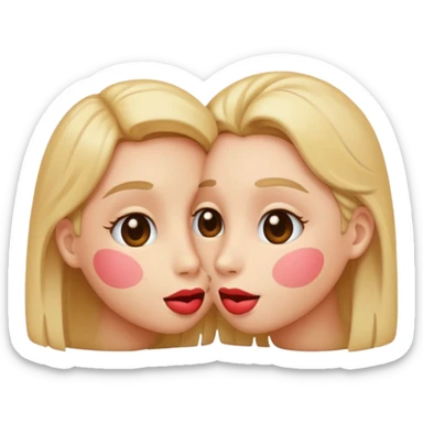 Fais moi un emoji façon timide et embrasser  sticker