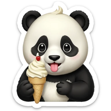 Panda eating ice cream sticker