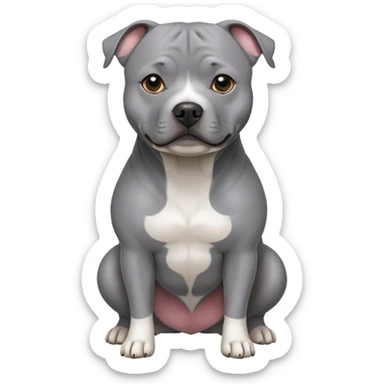 Full body grey staffy dog  sticker
