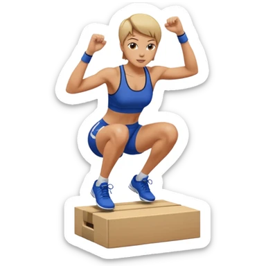 woman doing box jumps sticker