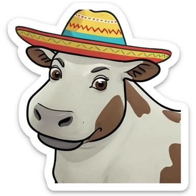 vaca con sombrero sticker