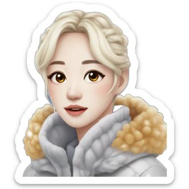Winter from aespa kpop writing a book sticker