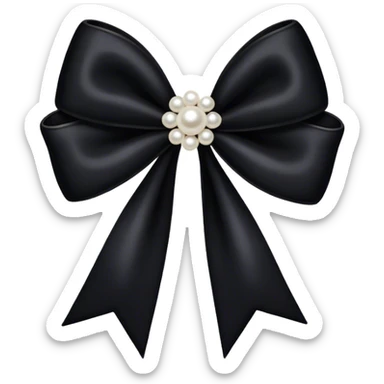Black velvet and pearls bow  sticker