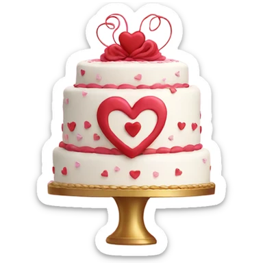 Beautiful fancy heart cake  sticker