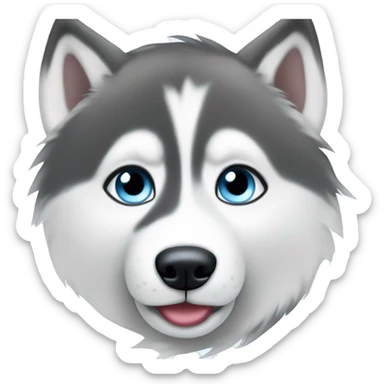 A cute husky with icy blue eyes sticker