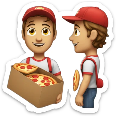 Pizza delivery boy sticker