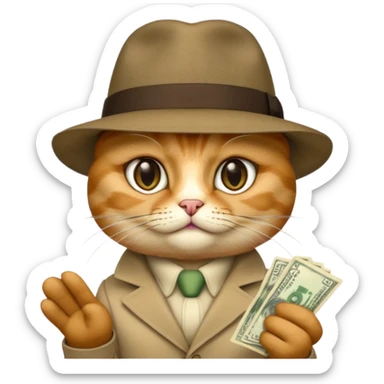 cat mafia corleone money sticker