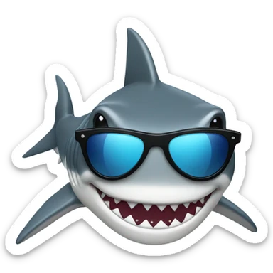 Shark with sunglasses sticker