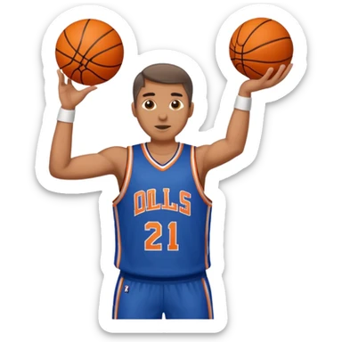 A man with a basketball, shooting it sticker
