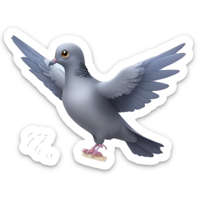 pigeon with magical letter sticker