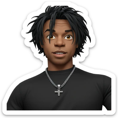 boy in a black shirt sticker